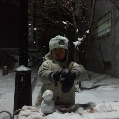 겨울밤, 작은 눈사람